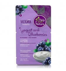 Victoria Beauty Озаряваща и хидратираща маска за лице с боровинки и йогурт 2x7 мл
